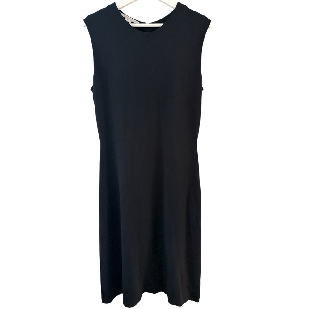 Stella McCartney Black Sleeveless Shift Dress Sz 46 Viscose Blend Made‎ Hungary